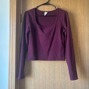 Women's Long Sleeve Burgundy Top